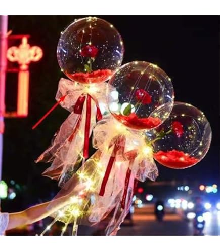 Amazon.co.jp: SILUN LEDルミナスバルーンローズブーケ 風船 LED